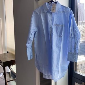 BRAND NEW MANGO BLUE BUTTON DOWN SHIRT